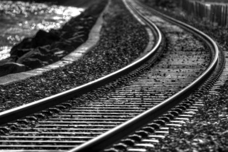 Train Tracks Into Distance